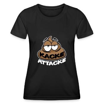 KACKE ATTACKE SCHEISSE - Frauen Funktions-T-Shirt - Schwarz - Vorne - AI Model Female 172 light (172cm)