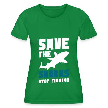 Hai Meer Unter Wasser Tier - Frauen Funktions-T-Shirt - Kelly Green - Vorne - AI Model Female 172 dark (172cm)
