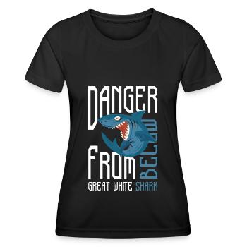 Requins Ailerons de requin sous l’eau - T-shirt sport Femme - noir - Devant - AI Model Female 172 light (172cm)