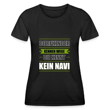 Dorfkind Bauer Landei Landleben Geschenk - Frauen Funktions-T-Shirt - Schwarz - Vorne - AI Model Female 172 light (172cm)