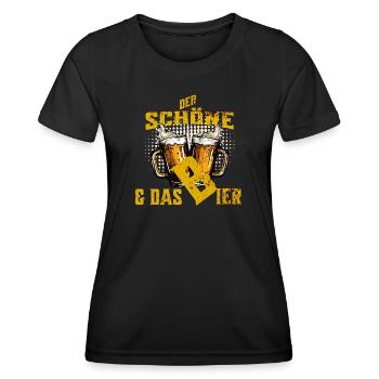Bier der schöne und das Bier - Frauen Funktions-T-Shirt - Schwarz - Vorne - AI Model Female 172 light (172cm)