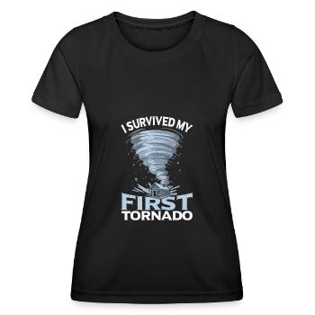 Twister Tornado Wetter Sturm Unwetter - Frauen Funktions-T-Shirt - Schwarz - Vorne - AI Model Female 172 light (172cm)