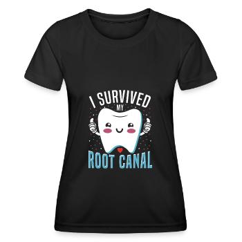 Dental Dental Care Root Canal Root Canal Treatment - Women's Functional T-Shirt - black - Front - AI Model Female 172 light (172cm)