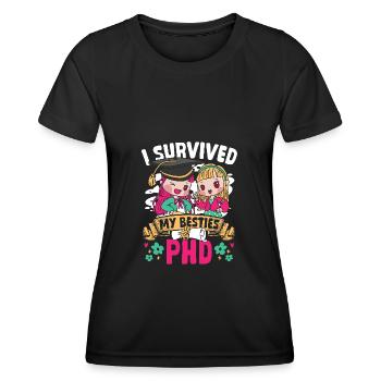 Doktorat PhD akademisch Doktor Doktortitel - Frauen Funktions-T-Shirt - Schwarz - Vorne - AI Model Female 172 light (172cm)