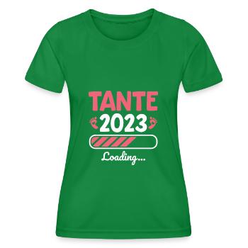 Werdende Tante 2023 Schwangerschaft verkünden - Frauen Funktions-T-Shirt - Kelly Green - Vorne - AI Model Female 172 dark (172cm)