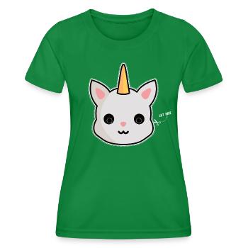 Carnaval de masque de licorne de chat - T-shirt sport Femme - vert - Devant - AI Model Female 172 dark (172cm)