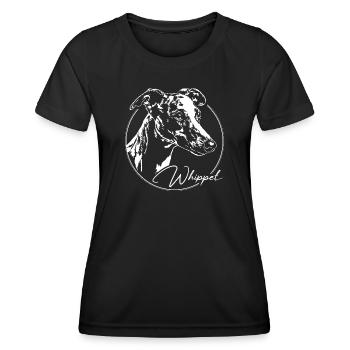 WHIPPET Greyhound Greyhounds Canine Dog Wilsigns - Women's Functional T-Shirt - black - Front - AI Model Female 172 light (172cm)