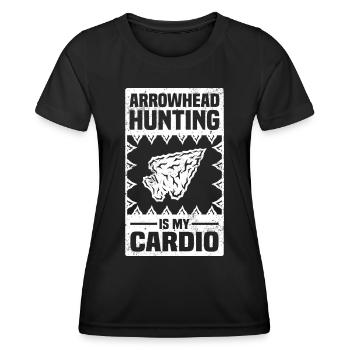 Arrowhead Collector | Arrowheads Gift Ideas - Women's Functional T-Shirt - black - Front - AI Model Female 172 light (172cm)