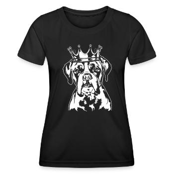 Boxer allemand Chien de la couronne Chiens Wilsigns - T-shirt sport Femme - noir - Devant - AI Model Female 172 light (172cm)