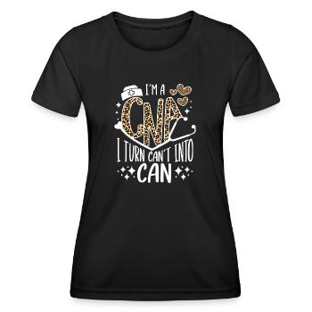 CNA Nursing Quotes Certified Nurse Assistant Gifts - Frauen Funktions-T-Shirt - Schwarz - Vorne - AI Model Female 172 light (172cm)