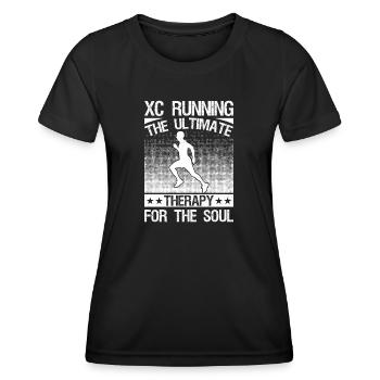 Runn Country Runner and XC Coach - Unique Cross - Women's Functional T-Shirt - black - Front - AI Model Female 172 light (172cm)
