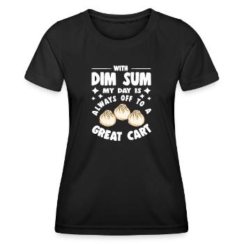 Delicious Asian Food Bao Bun Funny Dim Sum - Women's Functional T-Shirt - black - Front - AI Model Female 172 light (172cm)