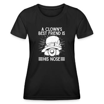 Circus Graphic Clown ́s Best Friend His Nose Gifts - Women's Functional T-Shirt - black - Front - AI Model Female 172 light (172cm)