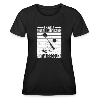 J’ai une idée de flipper Addiction Pinball - T-shirt sport Femme - noir - Devant - AI Model Female 172 light (172cm)