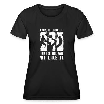 Bump Set Spike It Volleyball Idée Cadeau Graphique - T-shirt sport Femme - noir - Devant - AI Model Female 172 light (172cm)