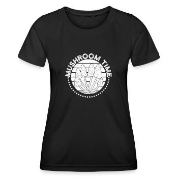 Morel Mushrooms Time Mushroom - Frauen Funktions-T-Shirt - Schwarz - Vorne - AI Model Female 172 light (172cm)