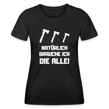 Axt Holzhacken Holz Machen Spalter - Frauen Funktions-T-Shirt - Schwarz - Vorne - AI Model Female 172 light (172cm)