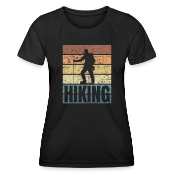 Hiker Mountaineer Mountain Lovers Mountain Range - Women's Functional T-Shirt - black - Front - AI Model Female 172 light (172cm)