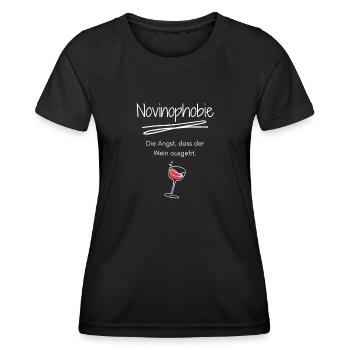Sommelier Weinkenner Wein Novinophobie - Frauen Funktions-T-Shirt - Schwarz - Vorne - AI Model Female 172 light (172cm)