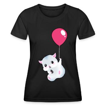 Un hamster Avec un tournesol Accroché - T-shirt sport Femme - noir - Devant - AI Model Female 172 light (172cm)