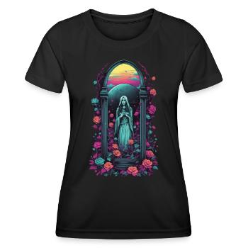 Retro Goth Vaporwave Viktorianisch Streetwear - Frauen Funktions-T-Shirt - Schwarz - Vorne - AI Model Female 172 light (172cm)
