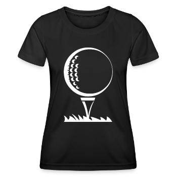 Golfball - Frauen Funktions-T-Shirt - Schwarz - Vorne - AI Model Female 172 light (172cm)