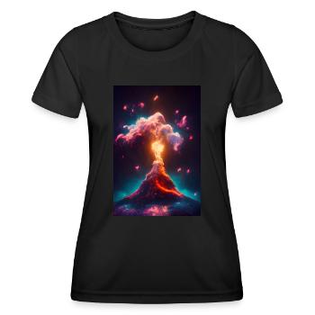 Volcan de la nébuleuse en éruption - T-shirt sport Femme - noir - Devant - AI Model Female 172 light (172cm)