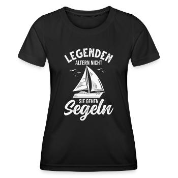 Segeln Segelboot Segler Segelsport - Frauen Funktions-T-Shirt - Schwarz - Vorne - AI Model Female 172 light (172cm)