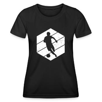 Soccer Fussball Fussballspiel Fussballspielen - Frauen Funktions-T-Shirt - Schwarz - Vorne - AI Model Female 172 light (172cm)