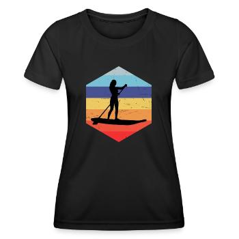 Stand up Paddle Stand up Paddleboard - T-shirt sport Femme - noir - Devant - AI Model Female 172 light (172cm)