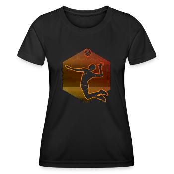 Volley Herren Volleyballspieler Beach Volley - Frauen Funktions-T-Shirt - Schwarz - Vorne - AI Model Female 172 light (172cm)
