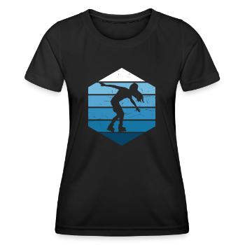 Roller Skates Roller Skating Men Roller Skates - Women's Functional T-Shirt - black - Front - AI Model Female 172 light (172cm)