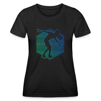Roller Skate Men Roller Skating Roller Skating - Women's Functional T-Shirt - black - Front - AI Model Female 172 light (172cm)