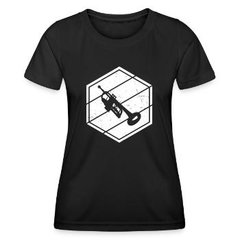 Trompettes Trompettes Hommes Trompettes Jouant de Trompette - T-shirt sport Femme - noir - Devant - AI Model Female 172 light (172cm)