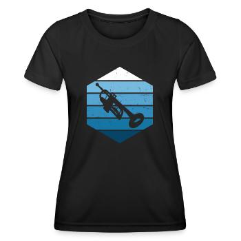 Trompettiste Dames Trompettiste - T-shirt sport Femme - noir - Devant - AI Model Female 172 light (172cm)