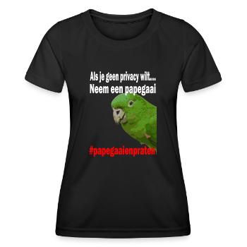 Papageien reden nicht mehr über Privatsphäre - Frauen Funktions-T-Shirt - Schwarz - Vorne - AI Model Female 172 light (172cm)