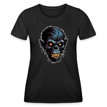 Zombie Affe Halloween Tier Bestie Lebewesen - Frauen Funktions-T-Shirt - Schwarz - Vorne - AI Model Female 172 light (172cm)