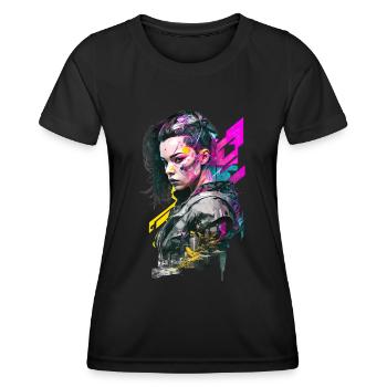 No105 - Frauen Funktions-T-Shirt - Schwarz - Vorne - AI Model Female 172 light (172cm)