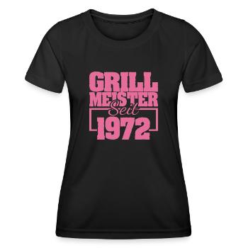 1972 - Frauen Funktions-T-Shirt - Schwarz - Vorne - AI Model Female 172 light (172cm)