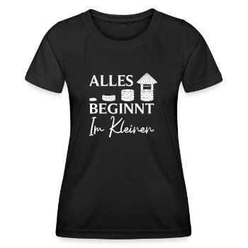 Construction de puits Tout commence dans le constructeur de petits puits - T-shirt sport Femme - noir - Devant - AI Model Female 172 light (172cm)