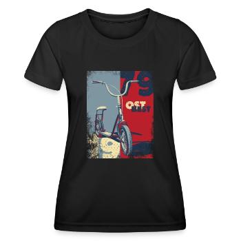 KINDER Roller DDR - Frauen Funktions-T-Shirt - Schwarz - Vorne - AI Model Female 172 light (172cm)
