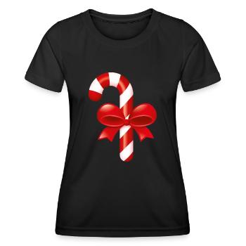 Smiley Christmas Candy - T-shirt sport Femme - noir - Devant - AI Model Female 172 light (172cm)