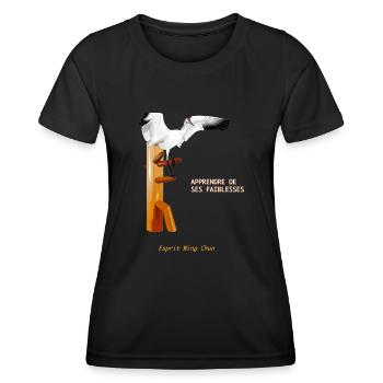 wing chun crane - Women's Functional T-Shirt - black - Front - AI Model Female 172 light (172cm)
