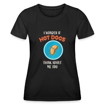 Hot Dog Hot dogs - Women's Functional T-Shirt - black - Front - AI Model Female 172 light (172cm)