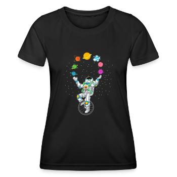 Astronaut jonglieren - Frauen Funktions-T-Shirt - Schwarz - Vorne - AI Model Female 172 light (172cm)