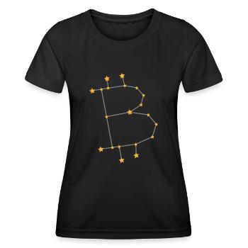 Zodiac sign Bitcoin BTC Gold - Women's Functional T-Shirt - black - Front - AI Model Female 172 light (172cm)