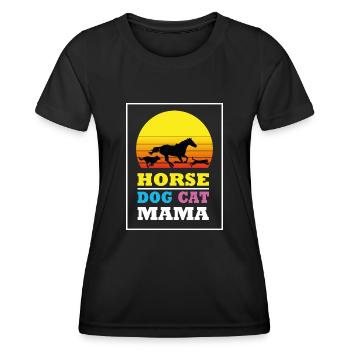 Cheval Chat Chiens Maman - T-shirt sport Femme - noir - Devant - AI Model Female 172 light (172cm)