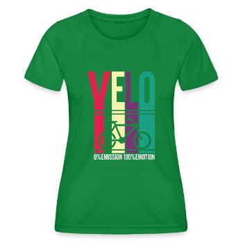 Vélo Shirt Funny 0% Emission 100% Emotion - T-shirt sport Femme - vert - Devant - AI Model Female 172 dark (172cm)