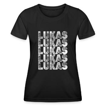 Grandpa for Lukas Brother Dad - Women's Functional T-Shirt - black - Front - AI Model Female 172 light (172cm)