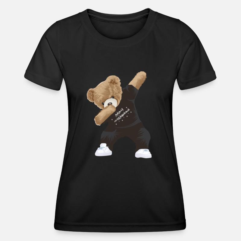 Dabbing Teddy - Women's Functional T-Shirt - black